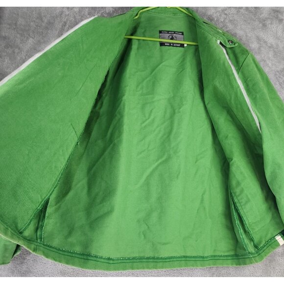 Detroit Motor Company Jacket Mens Small Green Denim Full Zip Long Sleeve - Picture 3 of 13